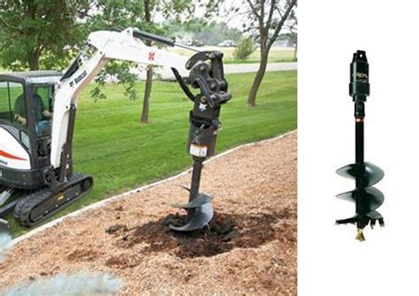 micro digger auger|hydraulic auger for mini excavator.